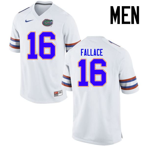 NCAA Florida Gators Brian Fallace Men's #16 Nike White Stitched Authentic College Football Jersey EJW3564HU